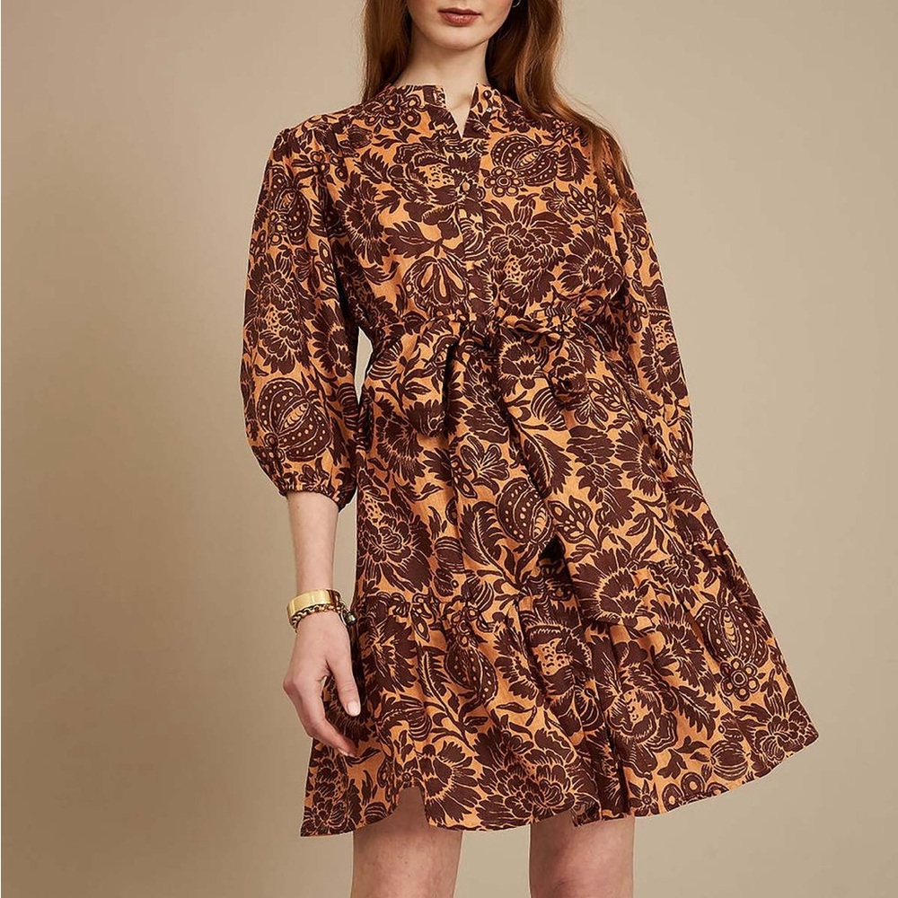 NEW Christy Lynn Rianne Linen Belted Dress, Size S
